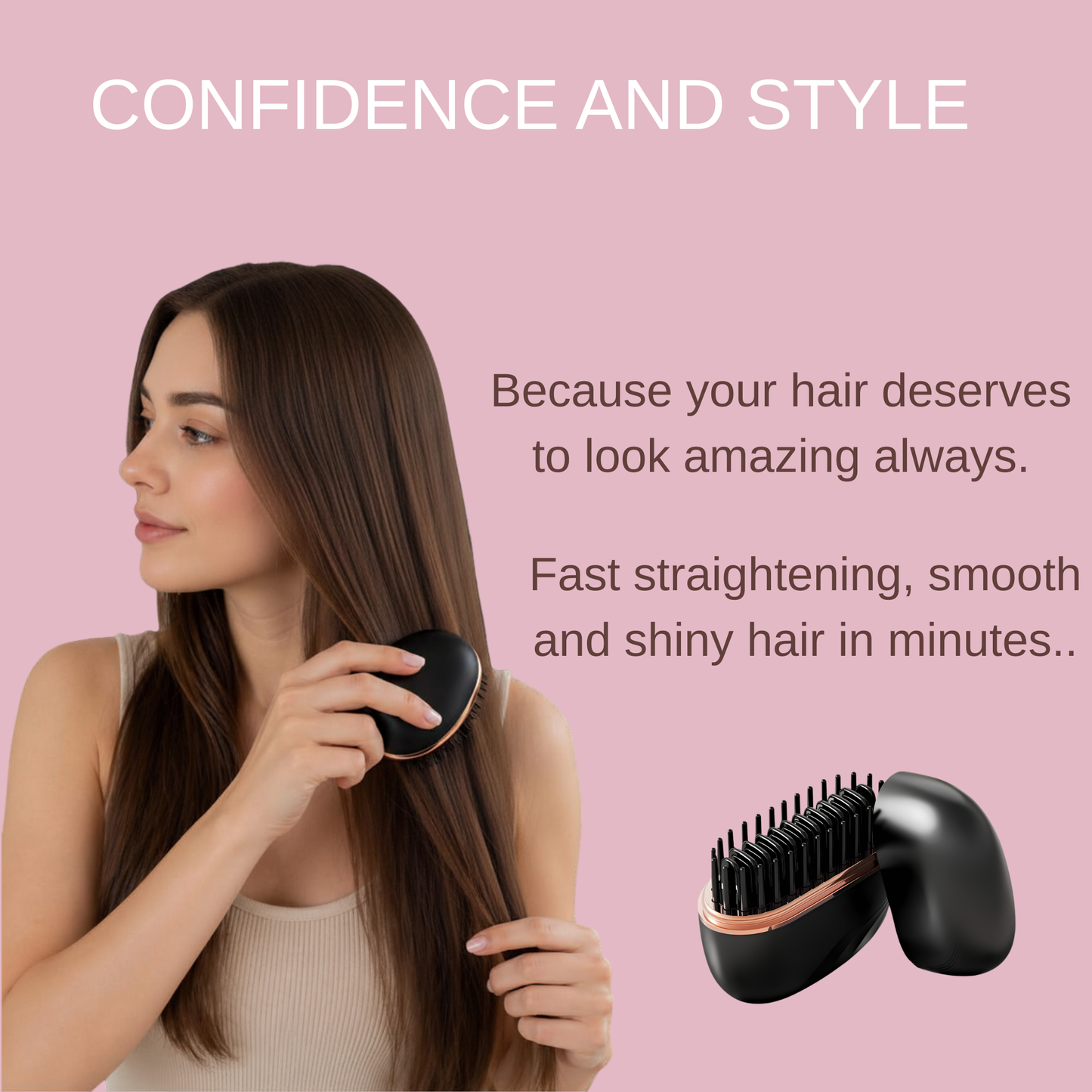 Portable Hair Straightener Brush