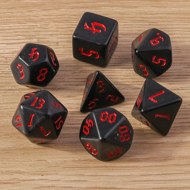 Tusember 7Pcs/Set 23 Colors Galaxy DND Dice Set D4 D6 D8 D10 D12 D20 Multifaceted Dice for TRPG Dragon Dungeon Board Game Props