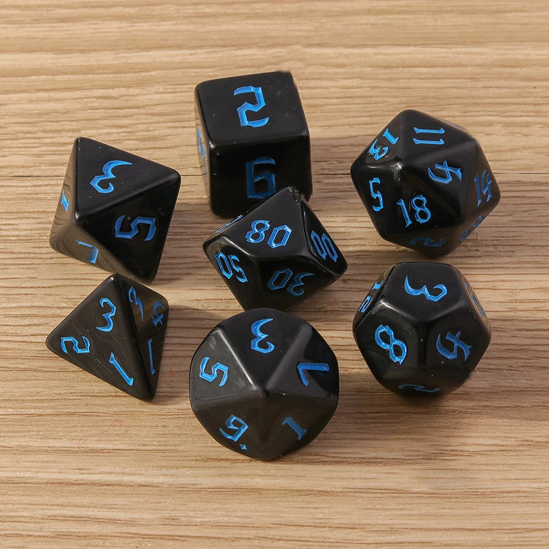 Tusember 7Pcs/Set 23 Colors Galaxy DND Dice Set D4 D6 D8 D10 D12 D20 Multifaceted Dice for TRPG Dragon Dungeon Board Game Props