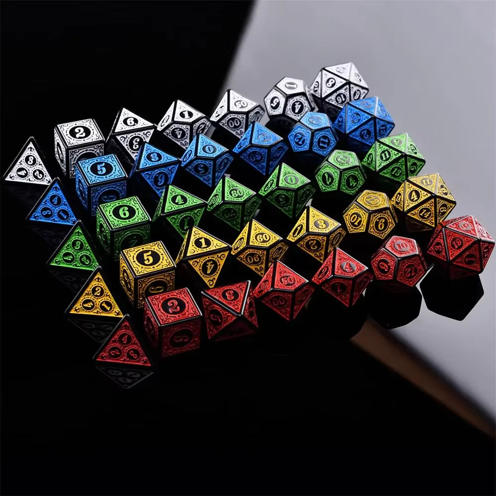 7/21/35-Piece Complete DND Dice Set with D4 D6 D8 D10 D12 D20 Polyhedral RPG Dice for Tabletop Games D&D Board Games Teaching