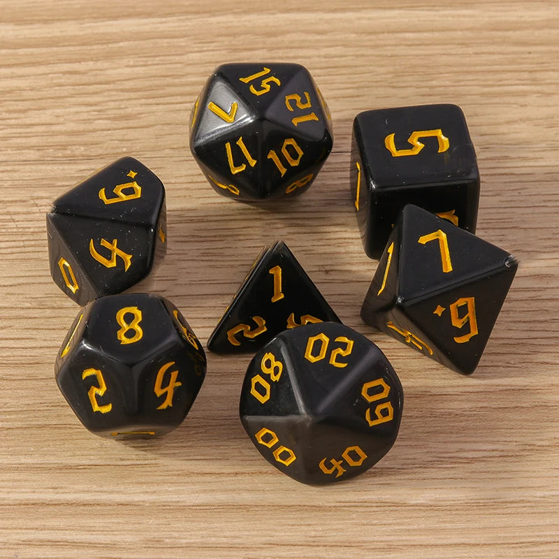 Tusember 7Pcs/Set 23 Colors Galaxy DND Dice Set D4 D6 D8 D10 D12 D20 Multifaceted Dice for TRPG Dragon Dungeon Board Game Props