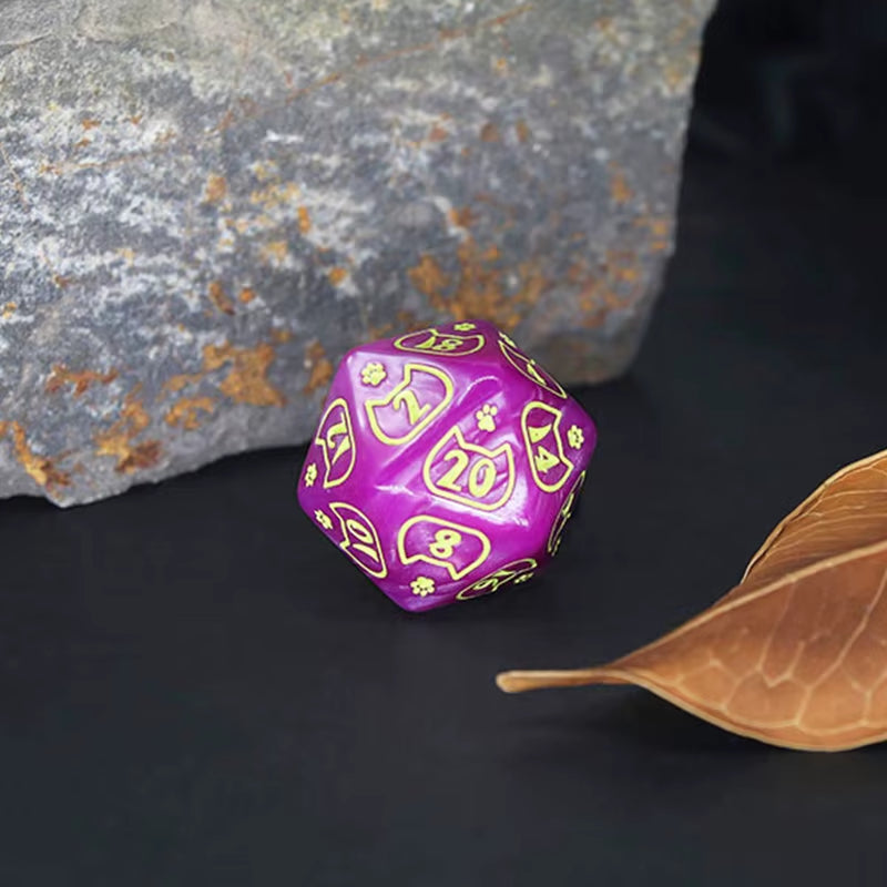 7Pcs D4/6/8/10/12/20 Multi-Sided Gem Dice Die for RPG Dungeons & Dragons DND D&D Games Set Random Color