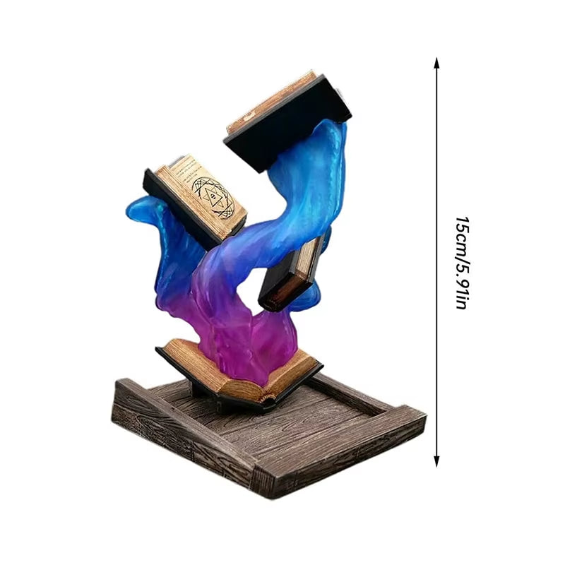 Tomes of Magics Dice Tower Magics Dice Tray Big Book Ornaments Large Garden Gnome Sculpture Statue Decoration for Game D&D RPG