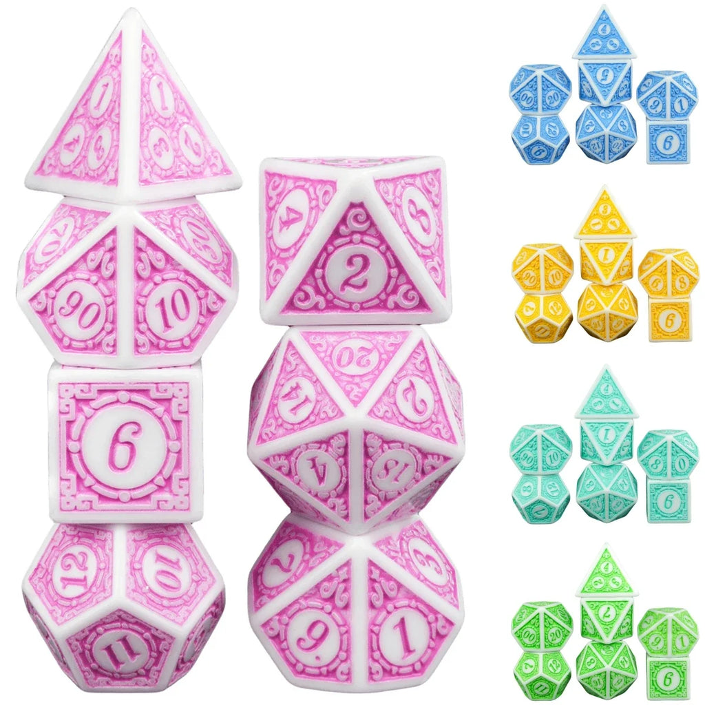 DND Game Dice 16Mm-20Mm Dices Set for Board Games /Teaching Math Party Accessories Multi Sided Dices Set