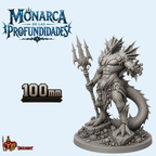 👑🌊 Monarca de las Profundidades – Miniatura de Resina de 100 mm | Dice Army 🐙⚔️