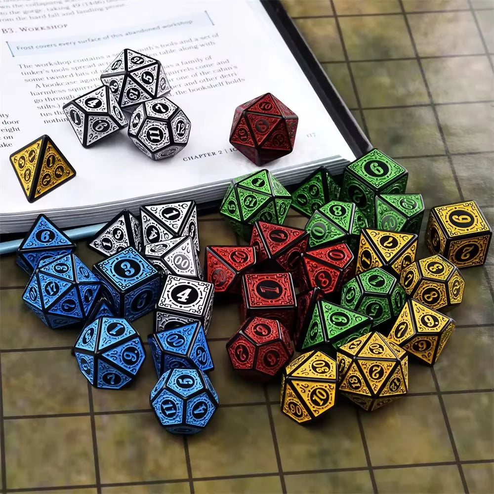 7/21/35-Piece Complete DND Dice Set with D4 D6 D8 D10 D12 D20 Polyhedral RPG Dice for Tabletop Games D&D Board Games Teaching