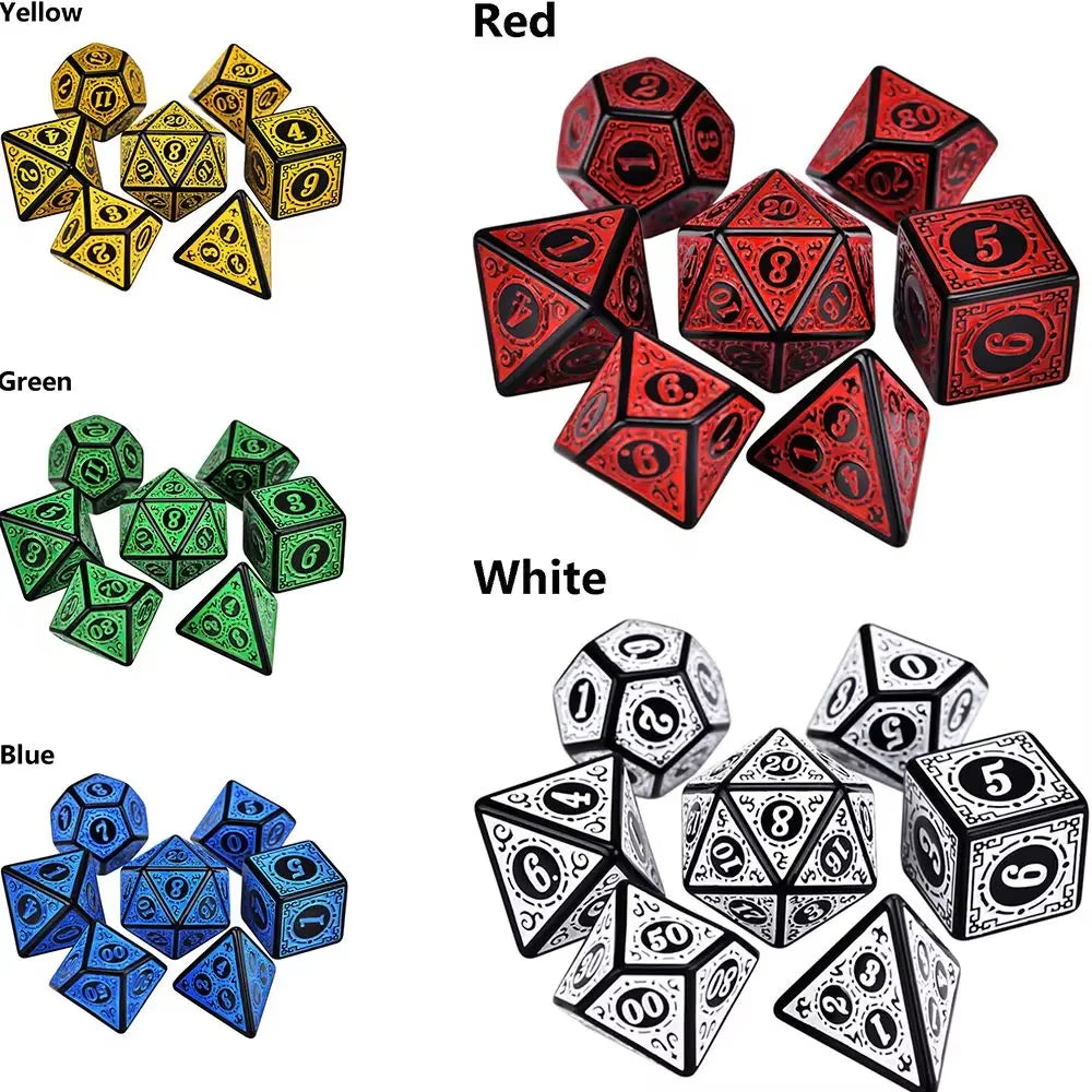 7/21/35-Piece Complete DND Dice Set with D4 D6 D8 D10 D12 D20 Polyhedral RPG Dice for Tabletop Games D&D Board Games Teaching
